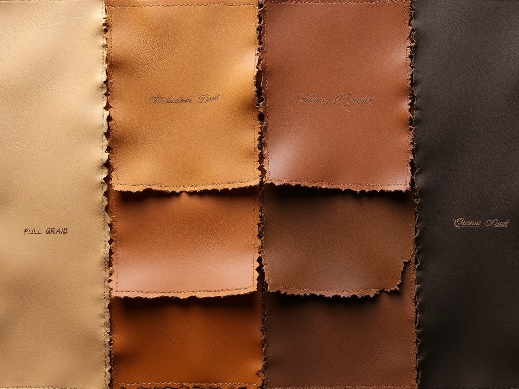 Selection of various leather types and textures